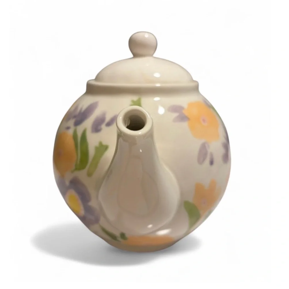 Threshold Floral Watercolor Pastel Spring Easter Ceramic Teapot